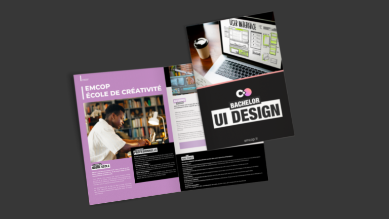 Image de la brochure de l'école emcop - pour la formation bachelor ui design